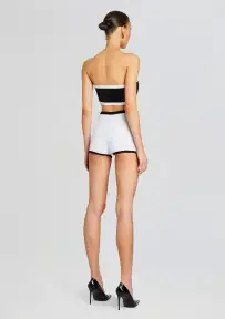 Tora Bandage Knit Short(White/Black,XXS)