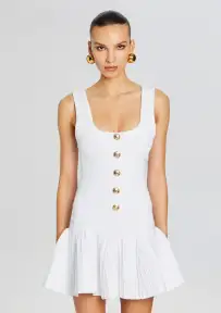 Brooke Bandage Knit Dress(White,XXS)