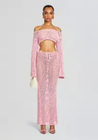 Magen Knitted Shirt(Pink Cream,XS-S)