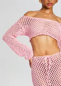 Magen Knitted Shirt(Pink Cream,XS-S)