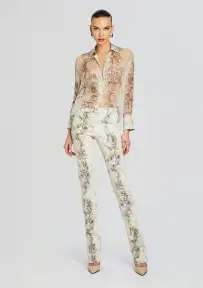 Milena Silk Blouse(Vintage Snake,XXS)