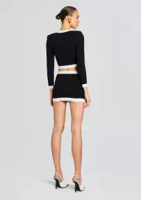 Moore Bandage Knit Jacket(Black/White,XXS)