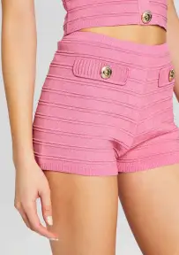 Sandra Bandage Knit Short(Metallic Candy Pink,XXS)
