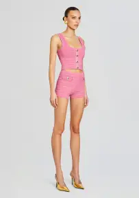 Sandra Bandage Knit Short(Metallic Candy Pink,XXS)