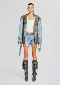 Angel Embellished Denim Short(Tangier/Silver,23)