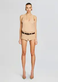 Aven Leather Short(Sand,XXS)