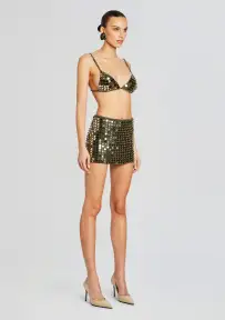Jeany Embellished Skirt(Military Green,XXS)