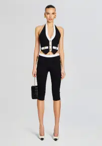 Morgana Bandage Knit Pant(Black/White,XXS)