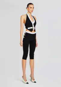 Morgana Bandage Knit Pant(Black/White,XXS)