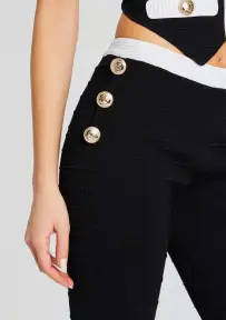 Morgana Bandage Knit Pant(Black/White,XXS)