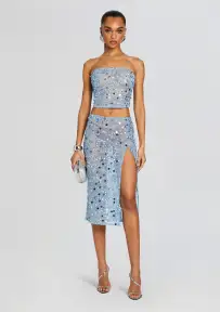Mirage Embellished Skirt(Dusk Blue,XXS)