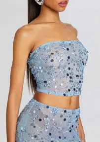 Mirage Embellished Top(Dusk Blue,XXS)