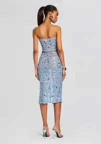 Mirage Embellished Skirt(Dusk Blue,XXS)