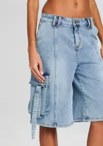 Sarta Cargo Denim Short(Vintage Celeste,24)