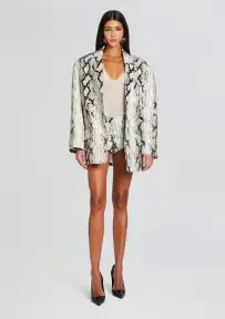 Chloe Leather Blazer(Neutral Snake,XXS)