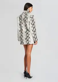 Chloe Leather Blazer(Neutral Snake,XXS)