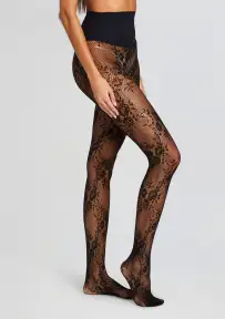 Floral Net Tight(Black,XS)