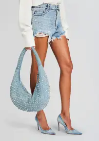 Elodie Large Bag - Chambray/Silver