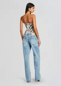 Leonie Leather Top(Neutral Snake,XXS)