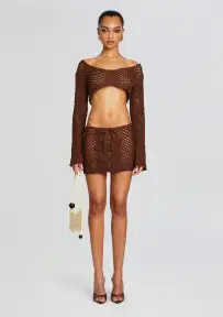 Magen Knitted Shirt(Dark Brown,XS-S)