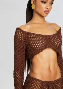 Magen Knitted Shirt(Dark Brown,XS-S)