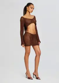 Magen Knitted Shirt(Dark Brown,XS-S)