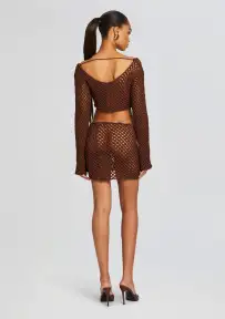 Magen Knitted Shirt(Dark Brown,XS-S)