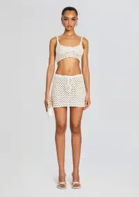 Thea Knitted Top(White,XS-S)