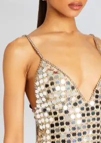 Airalyse Embellished Dress(Champagne Dust,XXS)