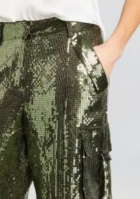 André Cargo Sequin Pant(Military Green Sequin,XXS)