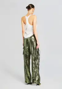 André Cargo Sequin Pant(Military Green Sequin,XXS)