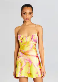 Eden Silk Dress(Yellow Peony,XXS)