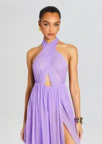 Ina Silk Chiffon Dress(Wisteria,XXS)
