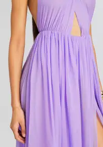 Ina Silk Chiffon Dress(Wisteria,XXS)