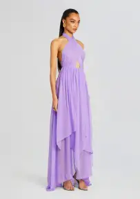 Ina Silk Chiffon Dress(Wisteria,XXS)