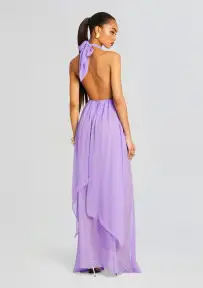 Ina Silk Chiffon Dress(Wisteria,XXS)