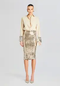 Brelan Embellished Skirt(Champagne Dust,XXS)