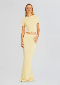 Kora Knit Maxi Skirt(Butter,XXS)