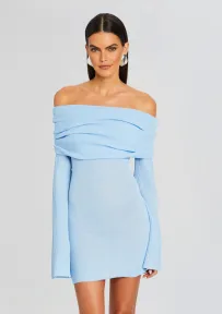 Galli Rib Knit Mini Dress(Powder Blue,XXS)