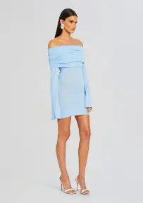 Galli Rib Knit Mini Dress(Powder Blue,XXS)
