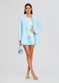 Helen Silk Mini Dress(Cloud Tie Dye,XXS)