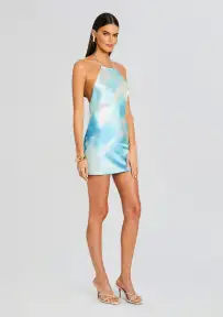 Helen Silk Mini Dress(Cloud Tie Dye,XXS)