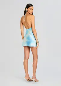 Helen Silk Mini Dress(Cloud Tie Dye,XXS)