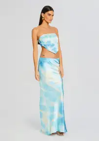 Silvana Silk Maxi Skirt(Cloud Tie Dye,XXS)