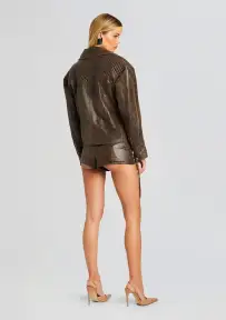 Salome Leather Jacket(Vintage Brown,XXS)