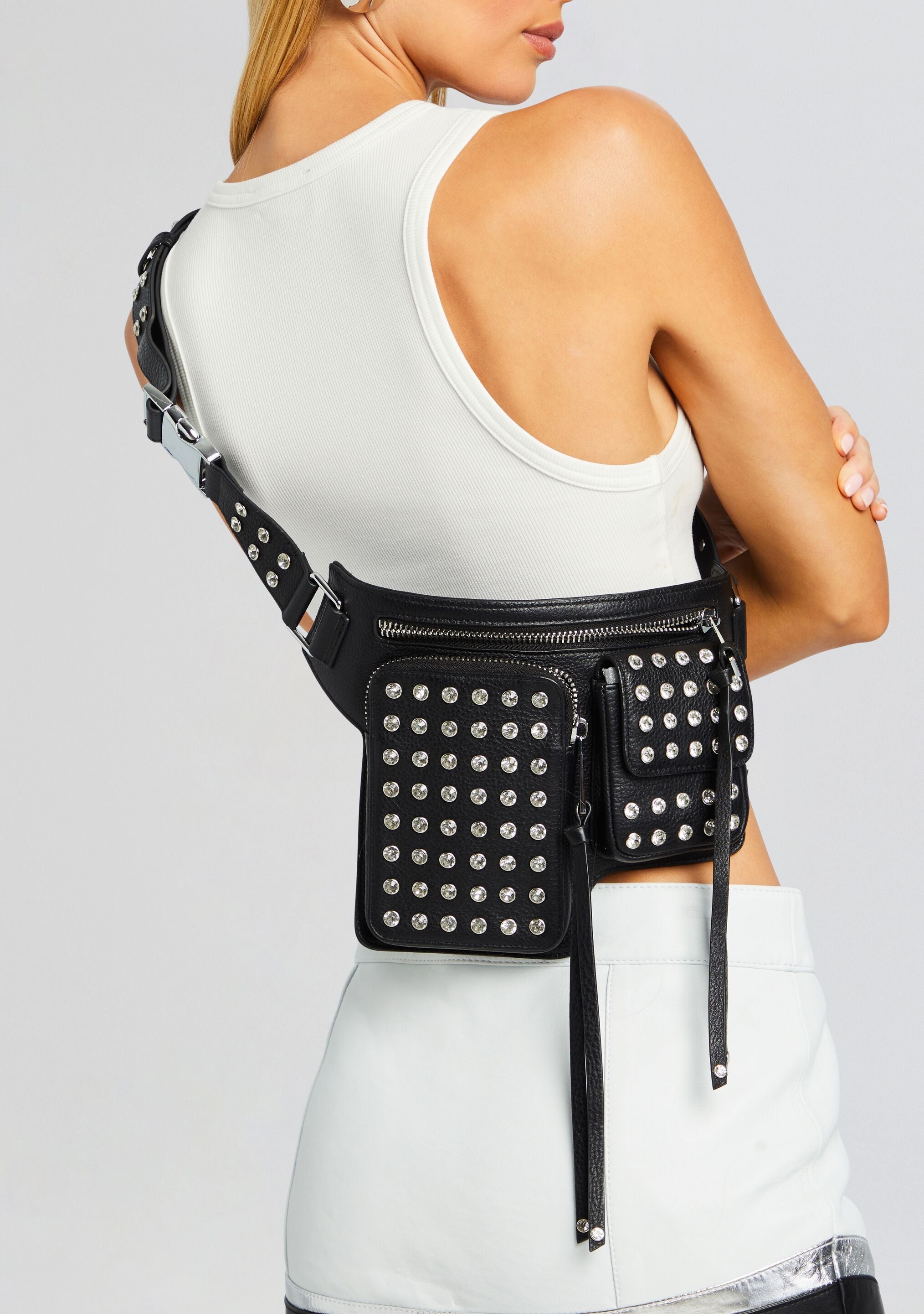Liana Belt Bag - Black/Silver