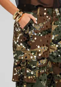 Alexia Embellished Pant(Camo,XXS)