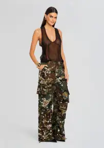 Alexia Embellished Pant(Camo,XXS)