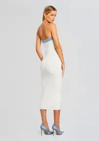 Blanche Knit Denim Dress(White/Coastline,XXS)