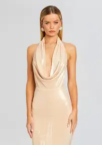 Emmy Dress(Peach/Gold,XXS)